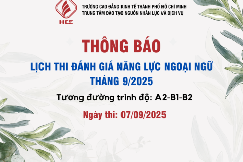 THÔNG BÁO LỊCH THI ĐÁNH GIÁ NĂNG LỰC NGOẠI NGỮ
