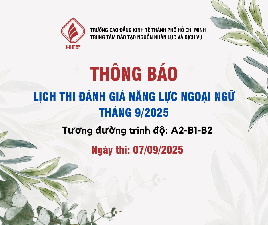 THÔNG BÁO LỊCH THI ĐÁNH GIÁ NĂNG LỰC NGOẠI NGỮ