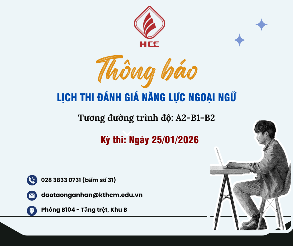 THÔNG BÁO LỊCH THI ĐÁNH GIÁ NĂNG LỰC NGOẠI NGỮ