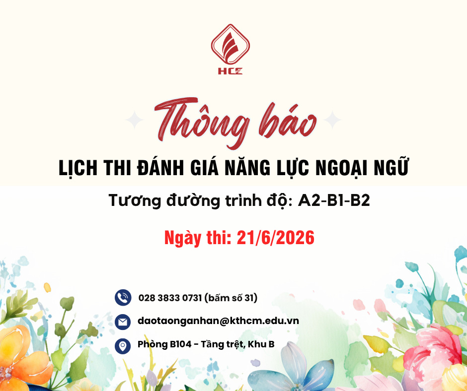 THÔNG BÁO LỊCH THI ĐÁNH GIÁ NĂNG LỰC NGOẠI NGỮ